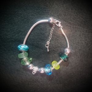 Glass Bead Charm Bracelet
